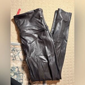 SPANX Black Faux Leather Leggings